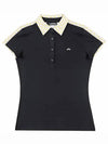 Women's Collar CARA Polo Short Sleeve T-Shirt Black - J.LINDEBERG - BALAAN 3