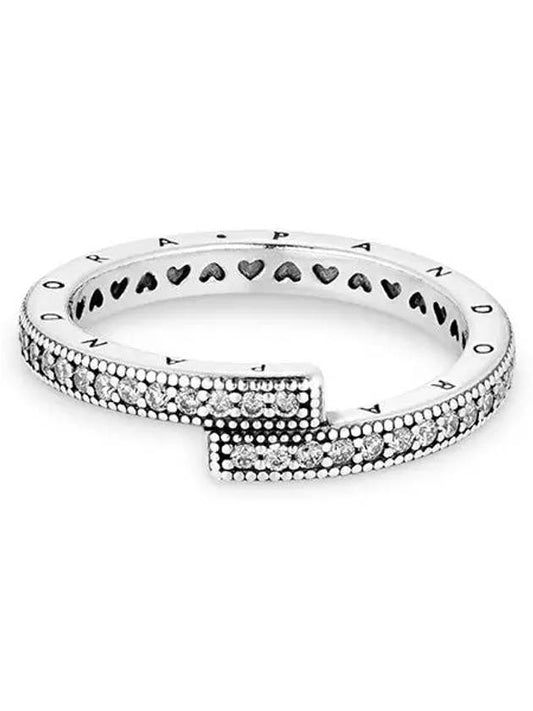 sparkling overlapping ring ring clear silver - PANDORA - BALAAN.