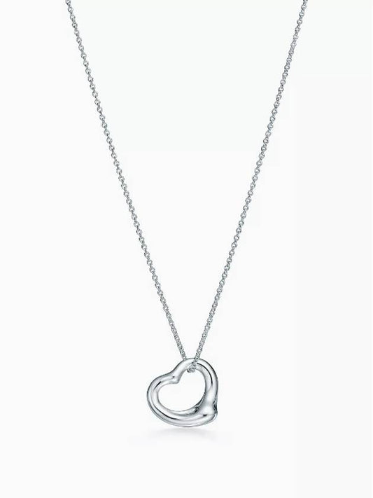 Elsa Peretti Open Heart 16MM Necklace Silver - TIFFANY & CO. - BALAAN 2