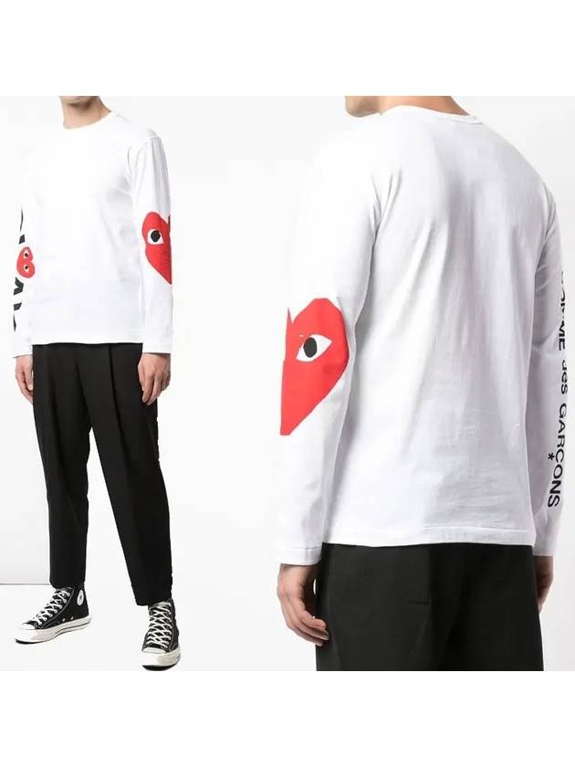 Big Heart Arm Logo Long Sleeve T-Shirt P1 T258 1 White - COMME DES GARCONS PLAY - BALAAN 2