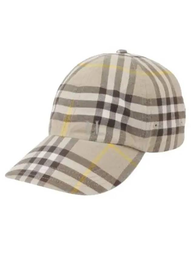 Check Cotton Base Ball Cap Beige - BURBERRY - BALAAN 2