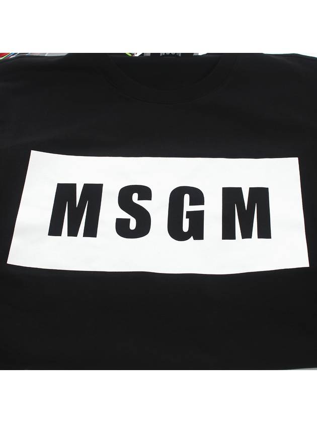 19SS Men's Square Logo Short Sleeve T-Shirt Black 2640 MM67 99 - MSGM - BALAAN 3