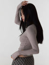 Daily Soft Warm Round Square Tee Warm Gray - FWWL - BALAAN 3