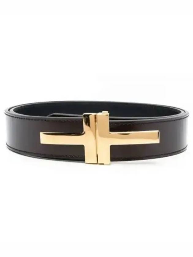 T Buckle Belt 30MM Dark Brown· - TOM FORD - BALAAN 2