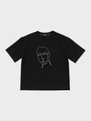 Drawing Embroidery Short Sleeve T-Shirt Black - FFEFF STUDIO - BALAAN 2