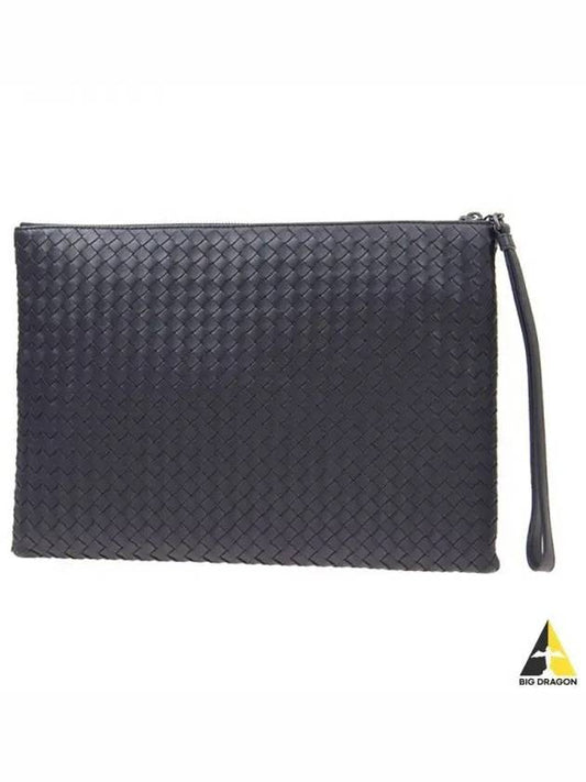 Intrecciato Strap Clutch Bag Navy - BOTTEGA VENETA - BALAAN 2