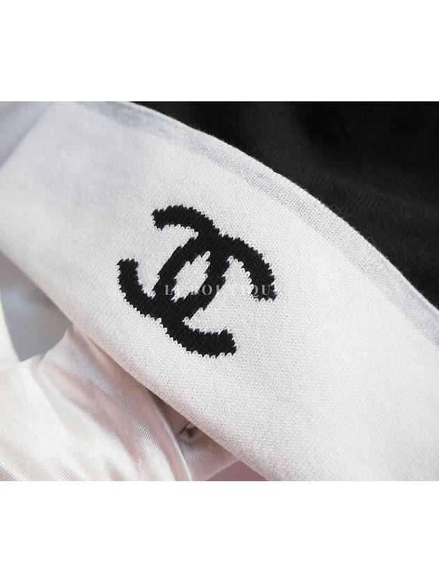 CC Logo Cashmere Beanie White Black Unisex AAA629 - CHANEL - BALAAN 3