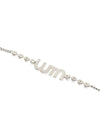 Crystal Charm Logo Bracelet Silver - MIU MIU - BALAAN 5