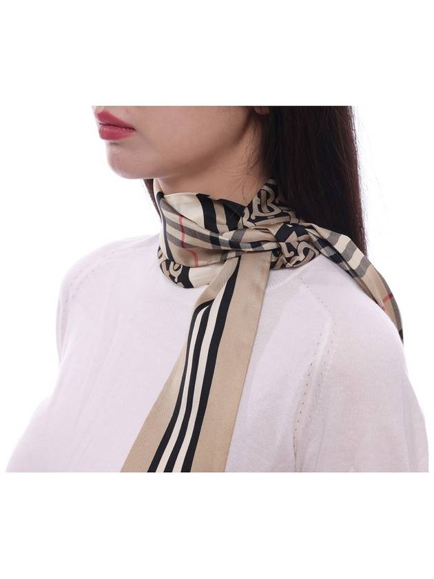 Montage Print Silk Skinny Scarf Archive Beige - BURBERRY - BALAAN 6