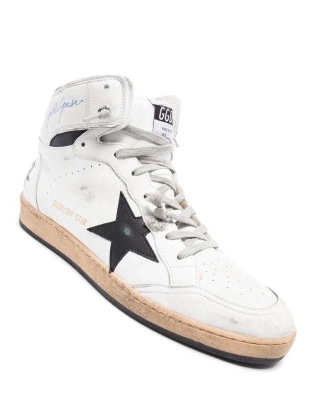 Sky Star Ankle Signature High Top Sneakers White - GOLDEN GOOSE - BALAAN 3