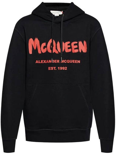 Graffiti logo print cotton hoodie 688715QTAAB - ALEXANDER MCQUEEN - BALAAN 1