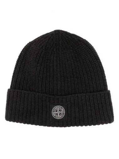 8115N10B5 Logo Patch Wool Beanie 270126 1103484 - STONE ISLAND - BALAAN 1