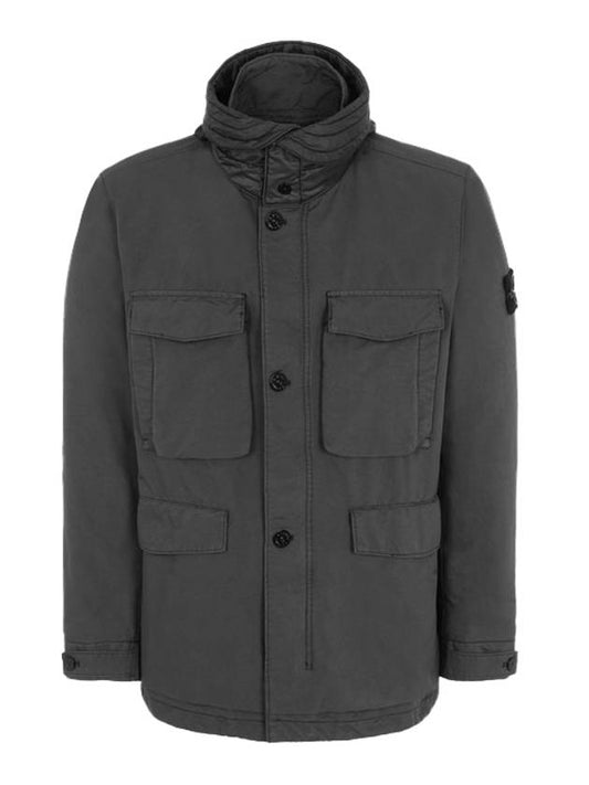 Wappen David Hooded Jacket Grey - STONE ISLAND - BALAAN 1