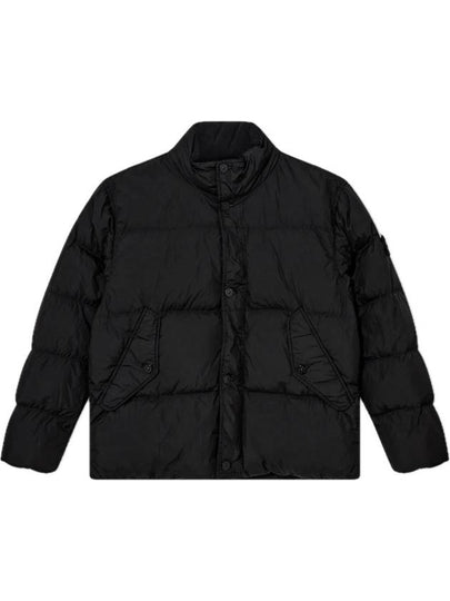 Garment Dyed Crinkle Reps Down Padding Black - STONE ISLAND - BALAAN 2