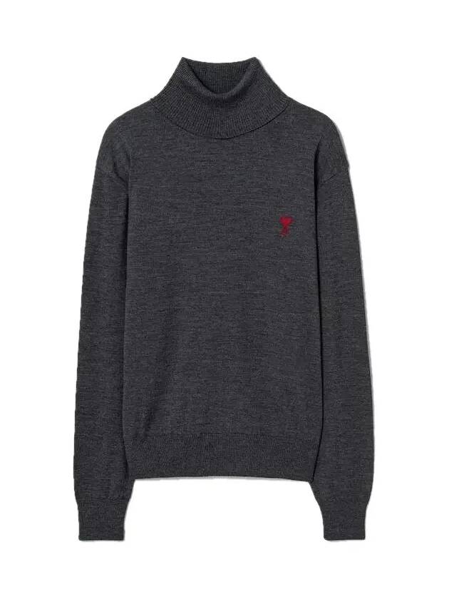 Heart Logo Turtleneck Grey - AMI - BALAAN 2