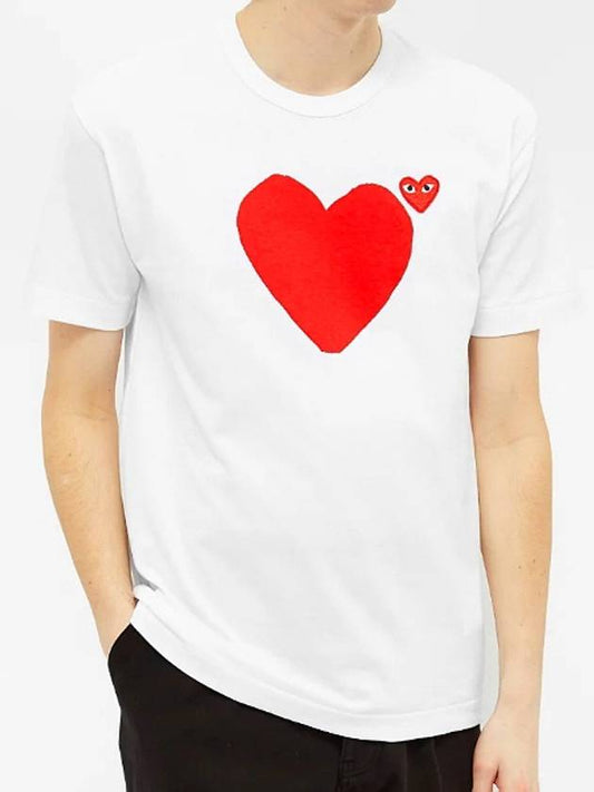 Men's Double Heart Short Sleeve TShirt P1T222 - COMME DES GARCONS - BALAAN 1