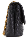 Kira Chevron Convertible Shoulder Bag Black - TORY BURCH - BALAAN 4