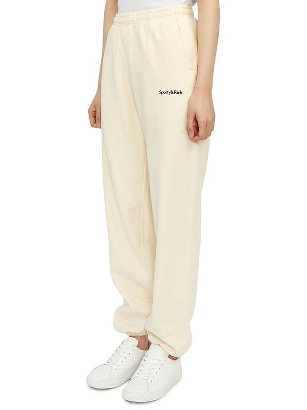 Training Logo Cotton Jogger Track Pants Beige - SPORTY & RICH - BALAAN 5