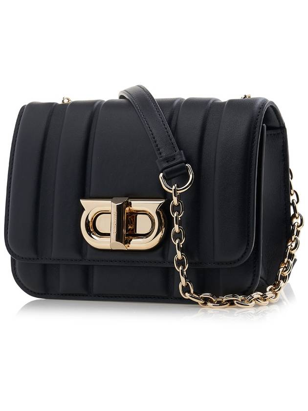 New Gancini Mini Shoulder Bag Black - SALVATORE FERRAGAMO - BALAAN 3