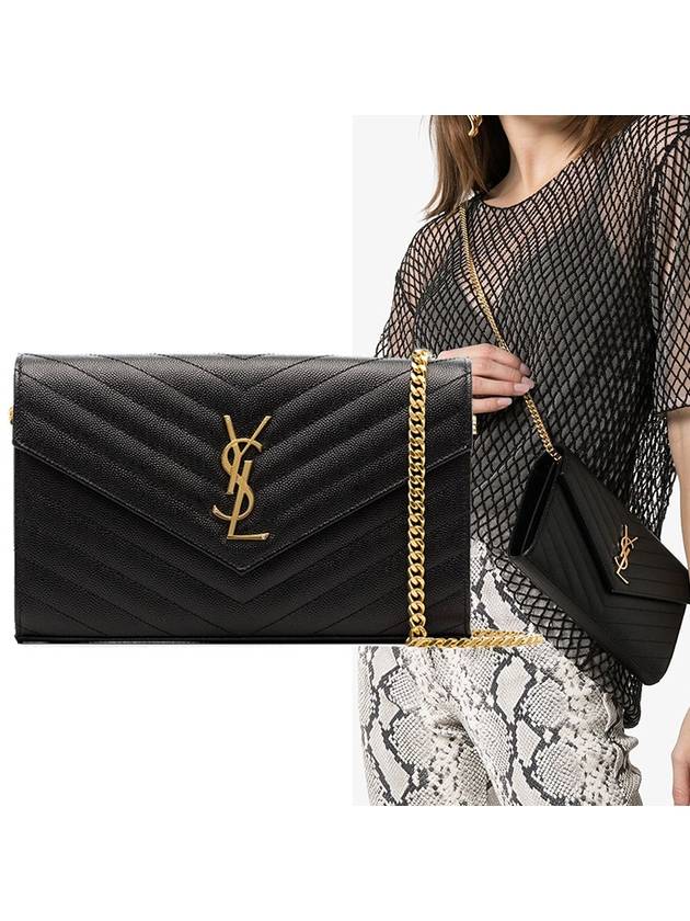 Monogram Matelasse Chain Shoulder Bag Black - SAINT LAURENT - BALAAN 2