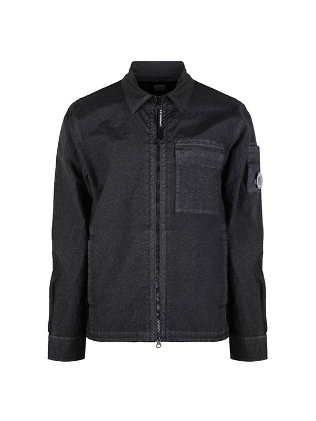 Lens Pocket Zip-Up Long Sleeve Shirt Black - CP COMPANY - BALAAN 1