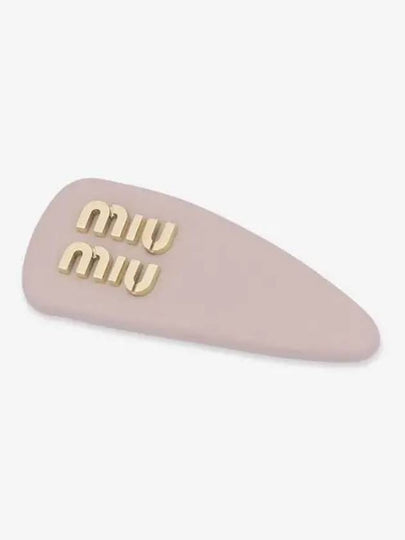 Logo Patent Leather Hair Clip Alabaster Pink - MIU MIU - BALAAN 2