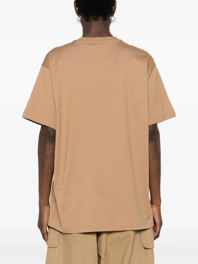 Logo Print Organnic Cotton Short Sleeve T-Shirt Brown - BURBERRY - BALAAN 5