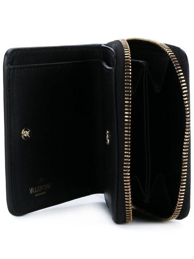 Rockstud leather zipper half wallet MW2P0649BOL - VALENTINO - BALAAN 5