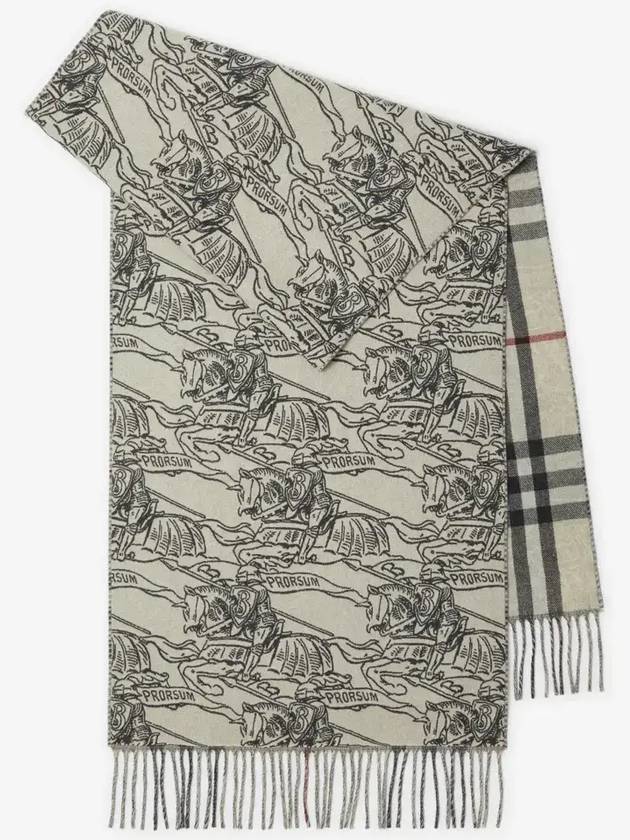 Check EKD Reversible Cashmere Scarf Stone - BURBERRY - BALAAN 2