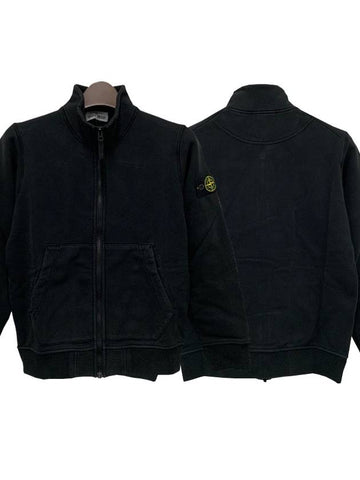 Kids Waffen Patch High Neck Zip up Cardigan 10 12 Black 791661120 V0029 - STONE ISLAND - BALAAN 1