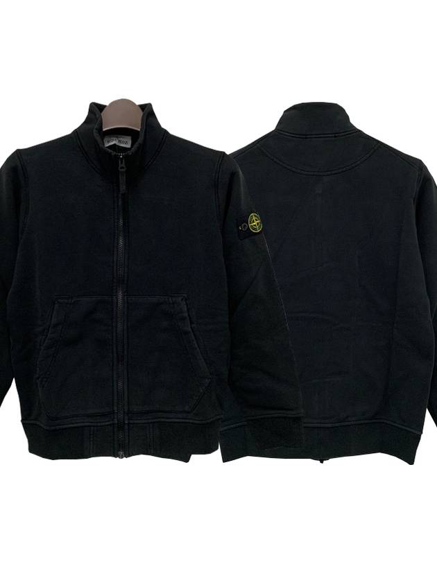 Kids Waffen Patch High Neck Zip up Cardigan 6 8 Black 791661120 V0029 - STONE ISLAND - BALAAN 1