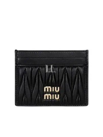 Matelasse Nappa Leather Card Wallet Black - MIU MIU - BALAAN 2