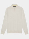 Men's V-Neck Half Zip Merino Wool Knit Top Ivory - G/FORE - BALAAN 2