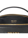 Logo Odette Leather Mini Shoulder Bag Black - PRADA - BALAAN 11