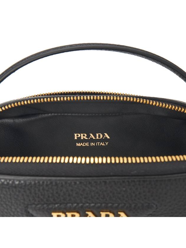 Logo Odette Leather Mini Shoulder Bag Black - PRADA - BALAAN 11