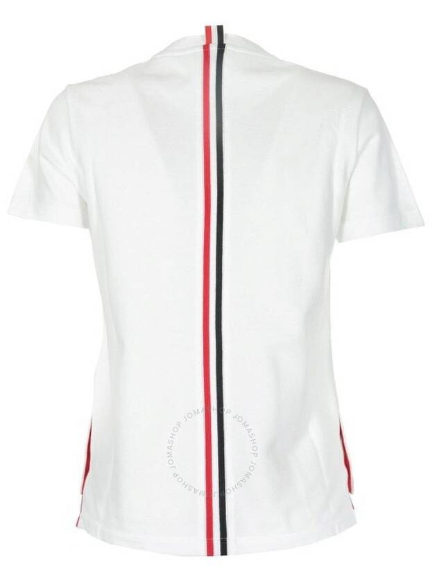 Center Back Stripe Classic Cotton Pique Relaxed Fit Short Sleeve T-Shirt White - THOM BROWNE - BALAAN 3