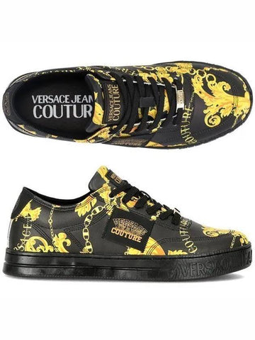 Jean Couture 75YA3SK9 ZP337 G89 Court 88 Baroque Printing Men's Low Top Sneakers 992582 - VERSACE - BALAAN 1