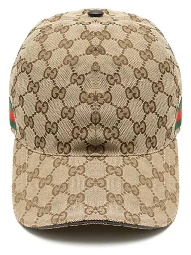 Original GG Web Supreme Canvas Baseball Ball Cap Beige Ebony - GUCCI - BALAAN 2