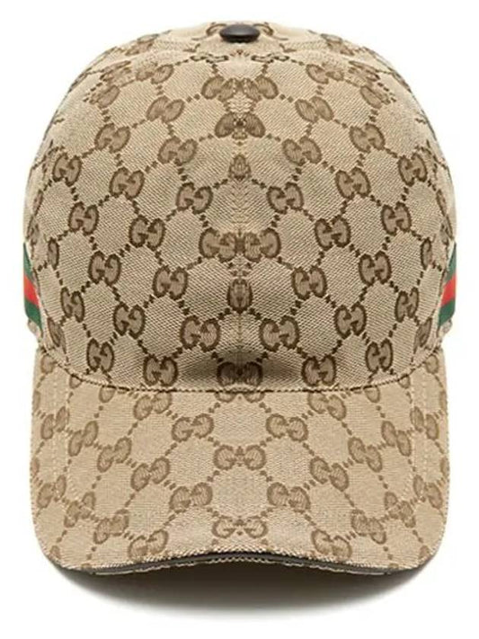 Original GG Web Supreme Canvas Baseball Ball Cap Beige Ebony - GUCCI - BALAAN 2