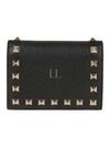 Rockstud Flap Half Wallet Black - VALENTINO - BALAAN 2