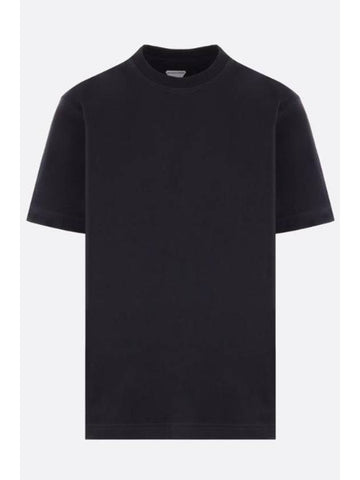 Cotton Short Sleeve T-Shirt Navy - BOTTEGA VENETA - BALAAN 1