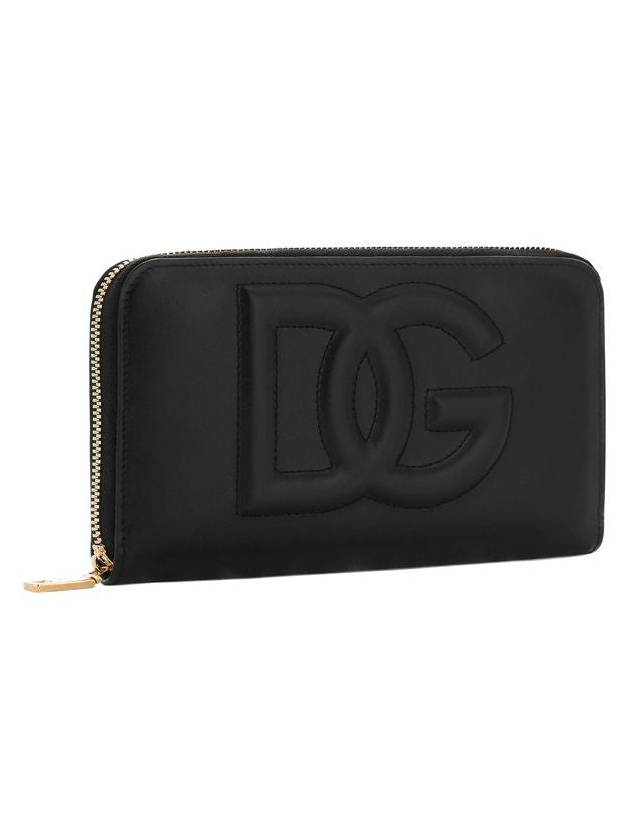 DG logo zipper calfskin long wallet black - DOLCE&GABBANA - BALAAN 4