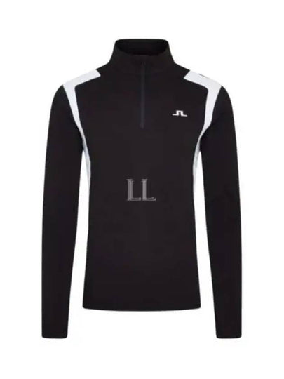 Lucas Quarter Zipper Long Sleeve T-Shirt Black White - J.LINDEBERG - BALAAN 2