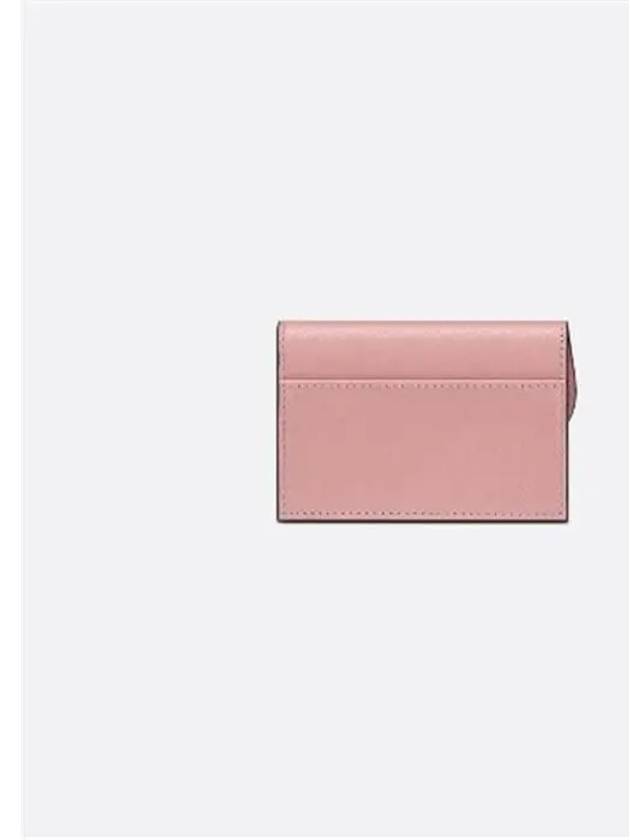 Saddle Bloom Goatskin Flap Card Wallet Antique Pink - DIOR - BALAAN 5