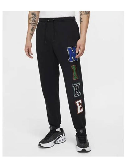 Sportswear Club Fleece Cuff Track Pants Black - NIKE - BALAAN 2