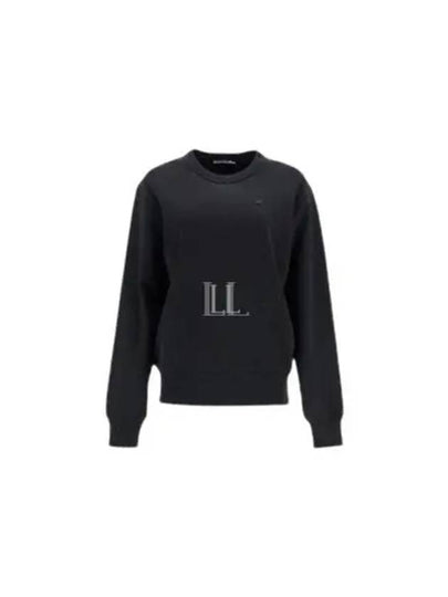 Face Logo Applique Cotton Sweatshirt Black - ACNE STUDIOS - BALAAN 2