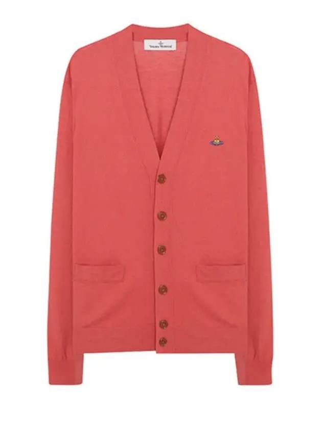 ORB Embroidery Logo V Neck Cardigan Red - VIVIENNE WESTWOOD - BALAAN 2