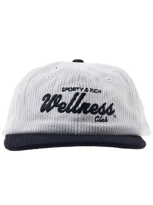Wellness corduroy ball cap WELLNESS CLUB CORDUROY HAT BLACK WHITE - SPORTY & RICH - BALAAN 2