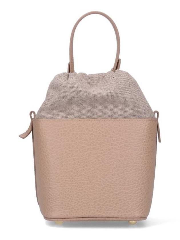 5AC Number Logo Texture Leather Bucket Bag Beige - MAISON MARGIELA - BALAAN 4