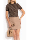 FF Cotton Crew Neck Short-Sleeved Knit Top Brown - FENDI - BALAAN 4